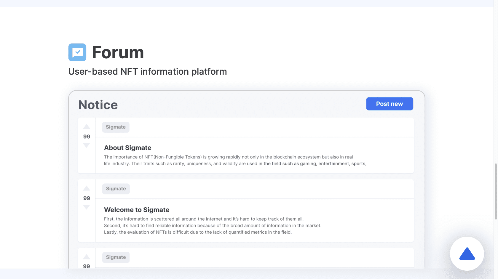 landing page - forum